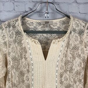 Vintage America Crochet Tunic Blouse